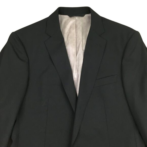 Banana Republic Blazer Jacket 38R Black Wool Vitale Barberis Canonico Super 120s - Picture 2 of 14